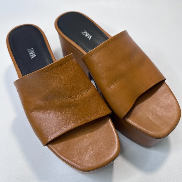 Zara Chunky High Heeled Platform Sandals - Picture 3 of 13